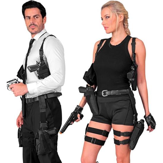 Funda táctica para disfraces de policía, SWAT, militares y agentes secretos Derecha o Izquierda se venden separado Funda táctica para disfraces de policía, SWAT, militares y agentes secretos Derecha o Izquierda se venden separado