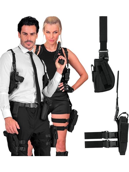 Funda táctica para disfraces de policía, SWAT, militares y agentes secretos Derecha o Izquierda se venden separado