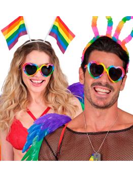Gafas de Corazón Arco Iris para Disfraz