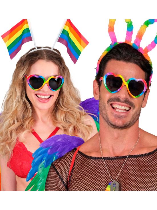 Gafas de Corazón Arco Iris para Disfraz