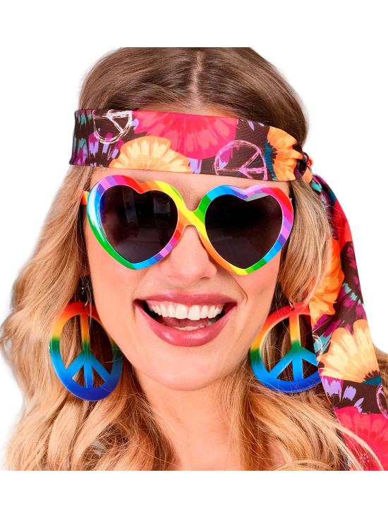 Gafas de Corazón Arco Iris para Disfraz