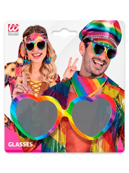 Gafas de Corazón Arco Iris para Disfraz