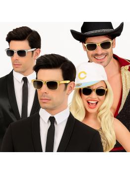 Gafas de Disfraz Plateadas y Doradas Fiesta