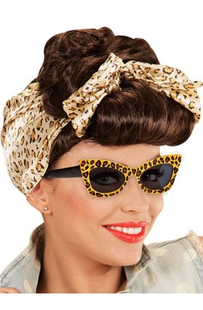 Gafas de leopardo retro adulto