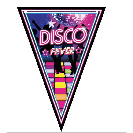 Gallardete disco años 70 300 cms 20 x 30 cms Gallardete disco años 70 300 cms 20 x 30 cms