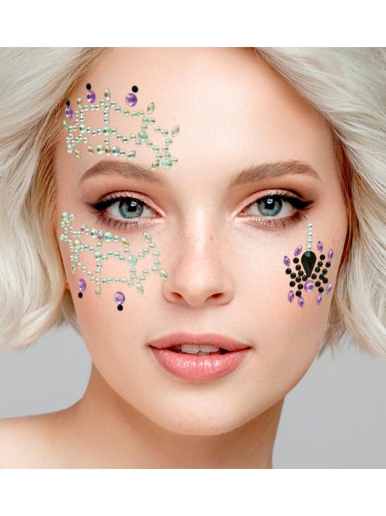 Gemas Faciales de Araña para Maquillaje de Halloween