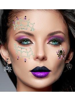 Gemas Faciales de Araña para Maquillaje de Halloween
