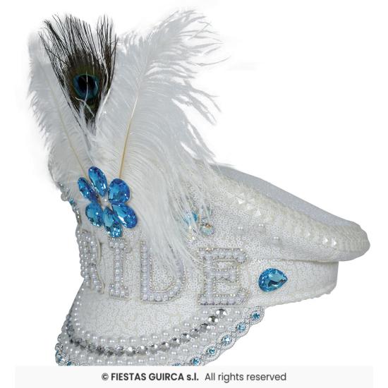 Gorra Bride con Plumas y Pedrería (Talla Única) - Accesorio de Disfraz para Fiestas Gorra Bride con Plumas y Pedrería (Talla Única) - Accesorio de Disfraz para Fiestas