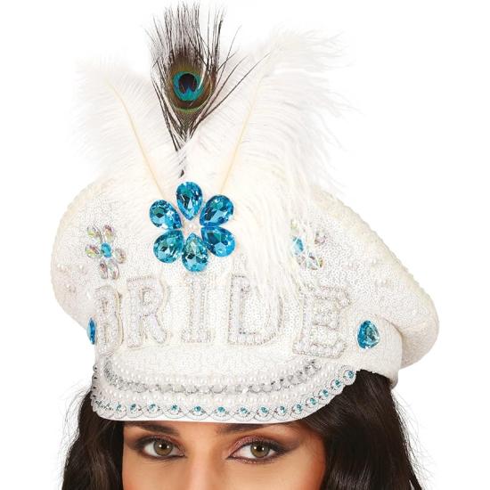 Gorra Bride con Plumas y Pedrería (Talla Única) - Accesorio de Disfraz para Fiestas Gorra Bride con Plumas y Pedrería (Talla Única) - Accesorio de Disfraz para Fiestas