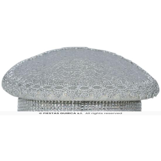 Gorra de Bride Plata con Pedrería (Talla Única)