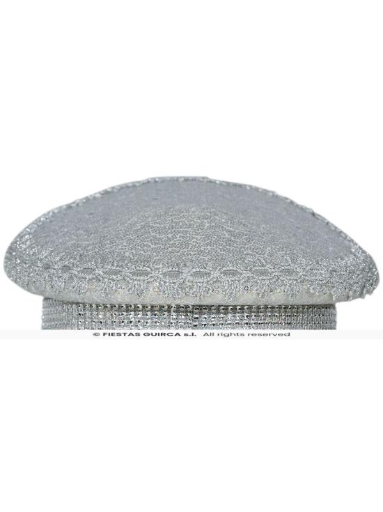 Gorra de Bride Plata con Pedrería (Talla Única)