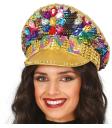 Gorra de Policía Oro Love con Pedrería (Talla Única)