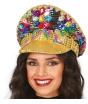 Gorra de Policía Oro Love con Pedrería (Talla Única)