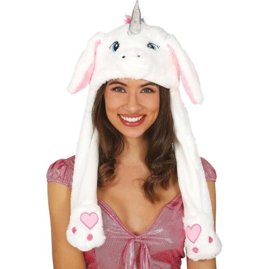 Gorro de Unicornio Blanco con Orejas Móviles