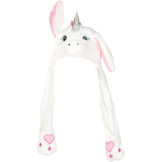 Gorro de Unicornio Blanco con Orejas Móviles