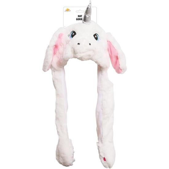 Gorro de Unicornio Blanco con Orejas Móviles