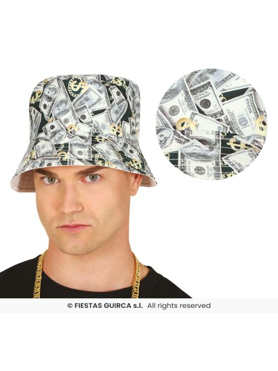 Gorro Dollar Verde y Blanco - Sombrero de Fiesta para Adultos
