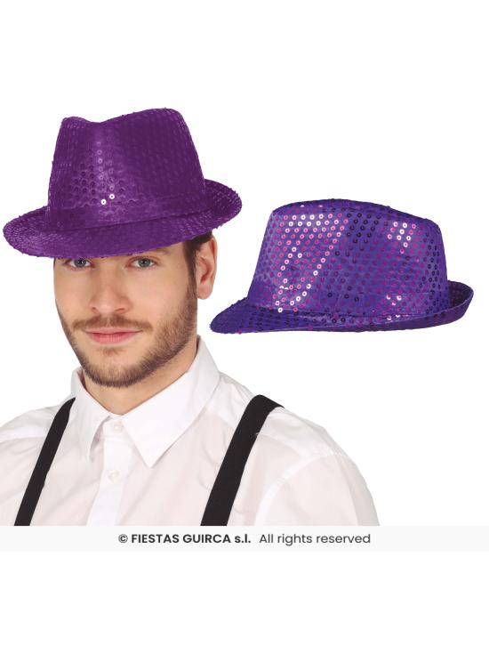 Gorro gánster de lentejuelas para adultos