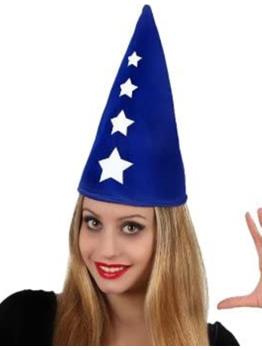 Gorro o Sombrero Azul con Estrellas de Mago