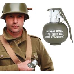 Granada con Luz y Sonido 10 cm – Accesorio Militar Realista para Disfraces de Soldado y Temáticas Bélicas
