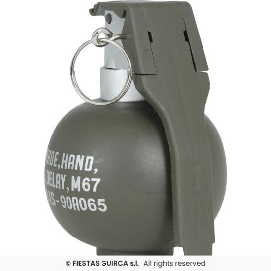 Granada con Luz y Sonido 10 cm – Accesorio Militar Realista para Disfraces de Soldado y Temáticas Bélicas