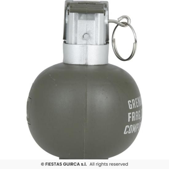 Granada con Luz y Sonido 10 cm – Accesorio Militar Realista para Disfraces de Soldado y Temáticas Bélicas