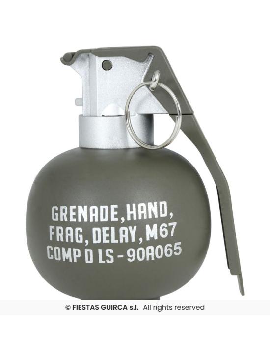Granada con Luz y Sonido 10 cm – Accesorio Militar Realista para Disfraces de Soldado y Temáticas Bélicas