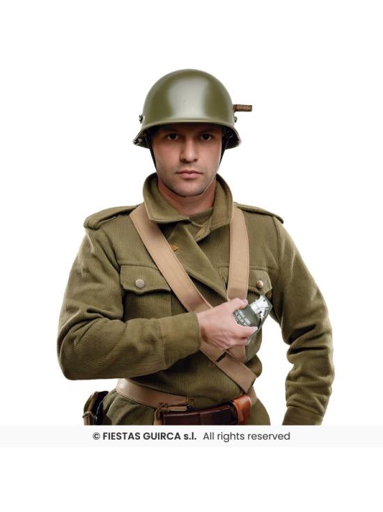 Granada con Luz y Sonido 10 cm – Accesorio Militar Realista para Disfraces de Soldado y Temáticas Bélicas