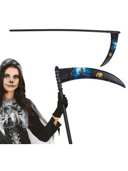 Guadaña Decorada Desmontable 100 cm para Disfraz de Muerte | Halloween
