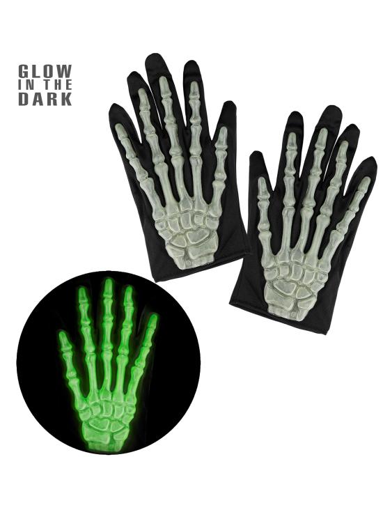 Guantes 3D de Esqueleto Fluorescentes