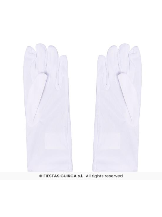 Guantes Blancos de Tela 20 cm – Accesorio para Disfraz