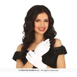 Guantes Blancos de Tela 20 cm – Accesorio para Disfraz