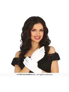 Guantes Blancos de Tela 20 cm – Accesorio para Disfraz