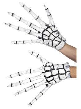 Guantes de Parca/Esqueleto, Blanco, Látex