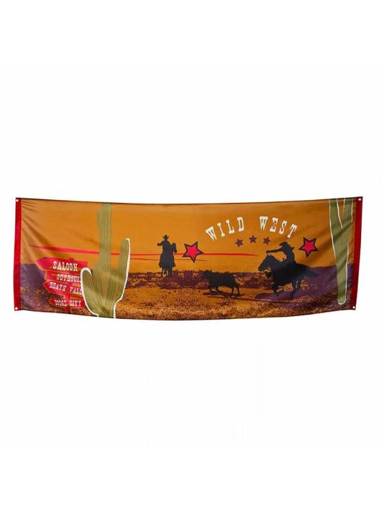 Guirnalda Banner Wild West Poliéster, 220 X 74 cm.