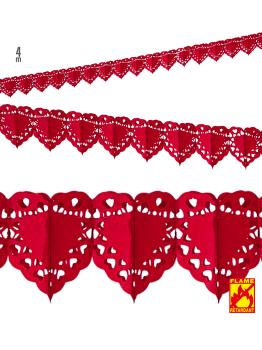 Guirnalda Corazón Rojo 4m