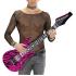 Guitarra hinchable zebra color rosa 107 cm .