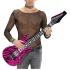 Guitarra hinchable zebra color rosa 107 cm .