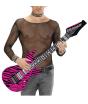 Guitarra hinchable zebra color rosa 107 cm .