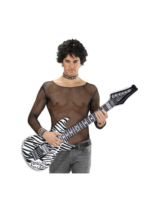 Guitarra hinchable zebra negra y blanca  107 cm C-1
