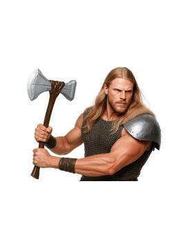 Hacha Vikinga de 61 cm - Accesorio de Fantasía para Disfraces Épicos