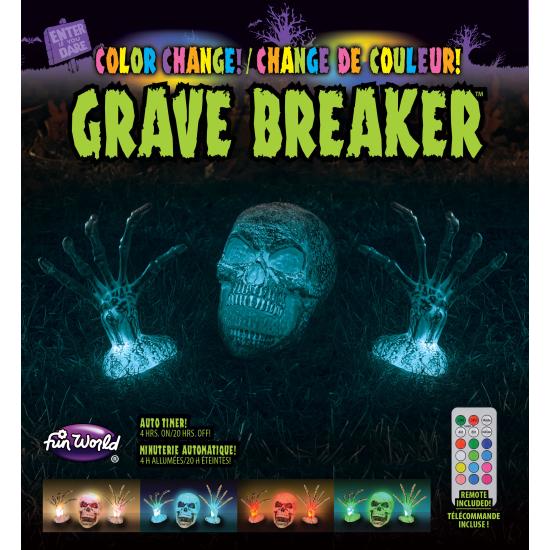 Esqueleto de LED que cambia de color para romper tumbas