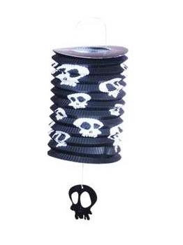 HALLOWEEN FAROLILLO TUBULAR NEGRO CALAVERAS 16 CMS