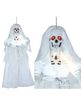 Halloween Muñeca Esqueleto Novia Con Luz Y Sonido 90cm
