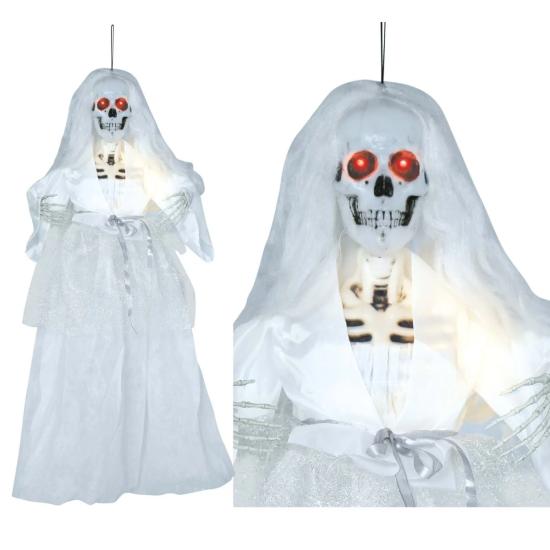 Halloween Muñeca Esqueleto Novia Con Luz Y Sonido 90cm