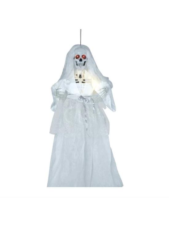 Halloween Muñeca Esqueleto Novia Con Luz Y Sonido 90cm