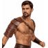 Hombrera de gladiador romano efecto cuero marrón