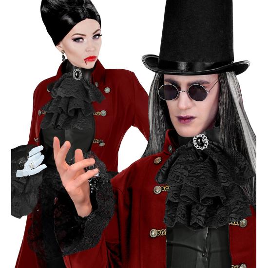 Jabot con gema y muñequeras de encaje – complemento para disfraces