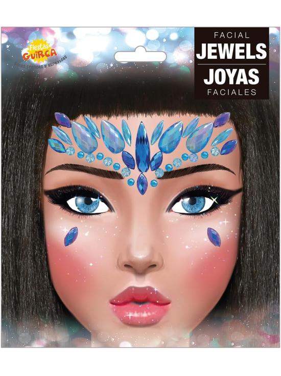 Joyas Faciales Adhesivas Azules | Fantasía
