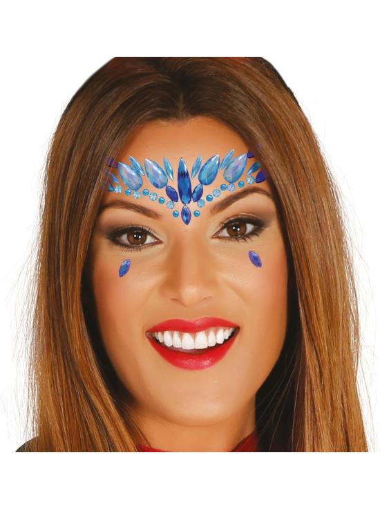 Joyas Faciales Adhesivas Azules | Fantasía